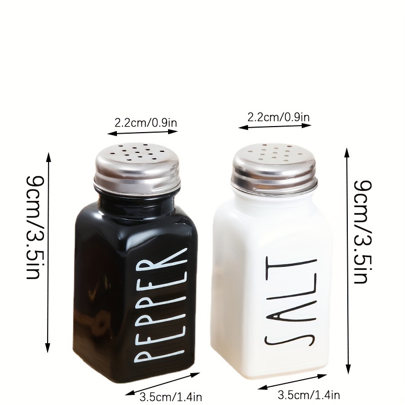 White Salt and Pepper Shakers Rae Dunn Style Kitchen Black and White  Ceramic Salt and Pepper Shakers