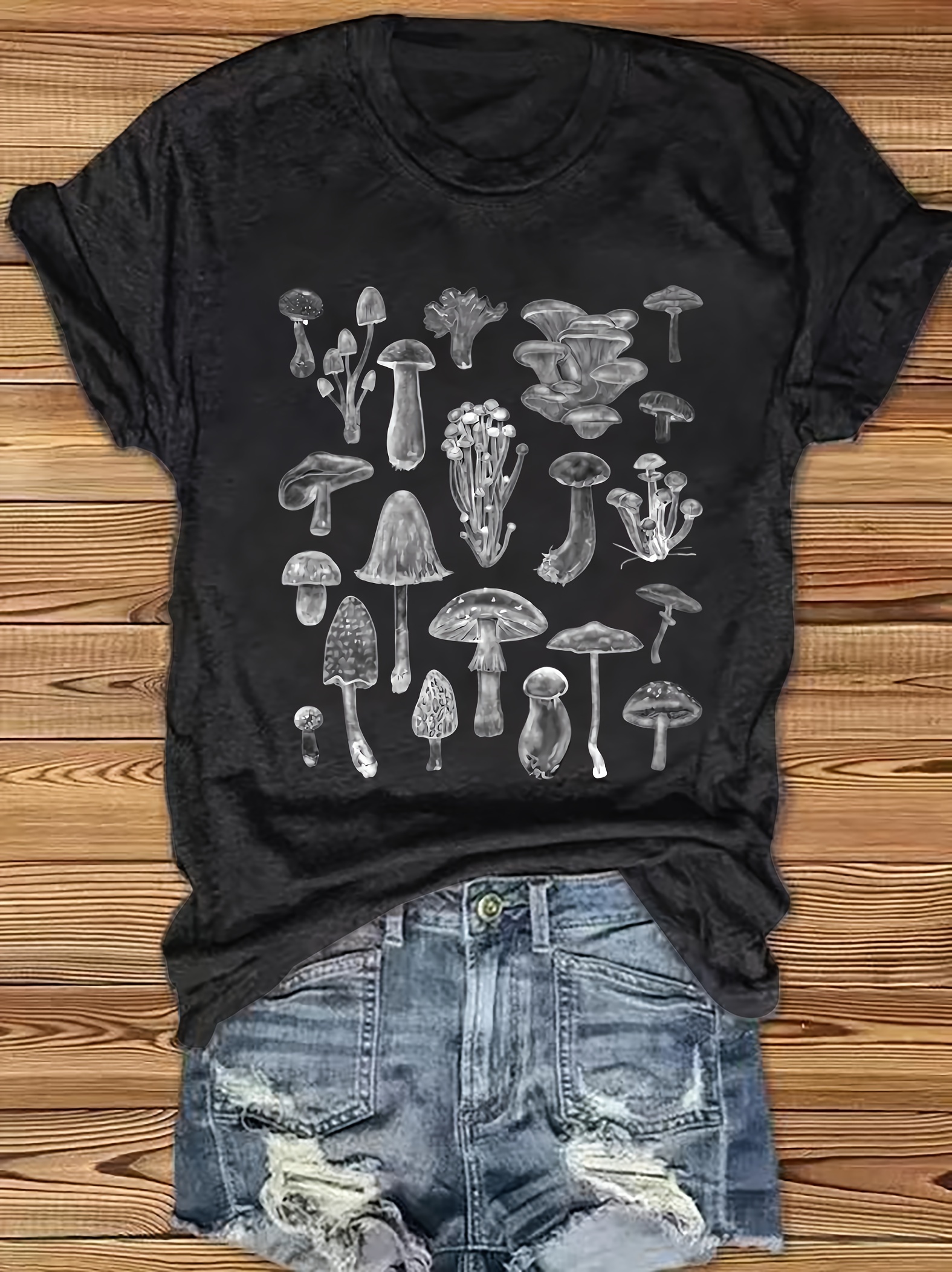Fish Bone Print Crew Neck T shirt Casual Short Sleeve Top - Temu