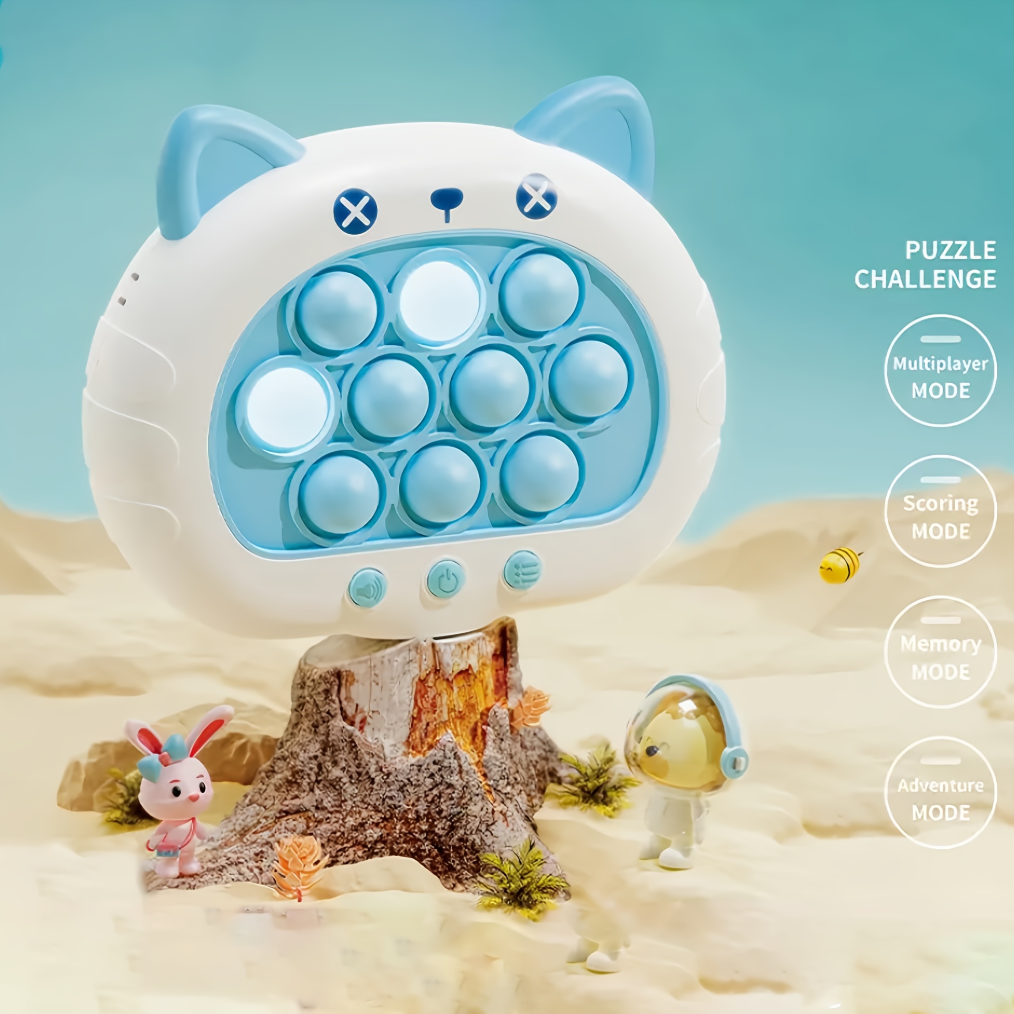 Rapid Push Puzzle Game Machine Pop Fidget Light-Up Squeeze Poppet Sensory  Toy Ed