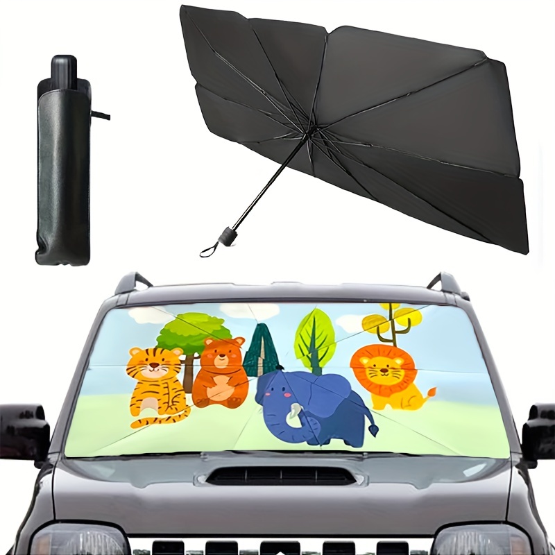 Parapluie de pare-brise de pare-brise de voiture, parapluie de voiture  pliable Couvercle de pare-soleil Protecteur de rayons UV pour vitre avant  de voiture