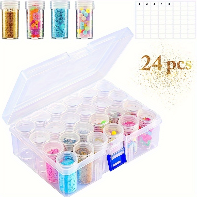 Bead Organizer 60 Grids Transparent Diamond Art Storage Box Portable Craft  Storage Container with Label Stickers for Seeds - AliExpress
