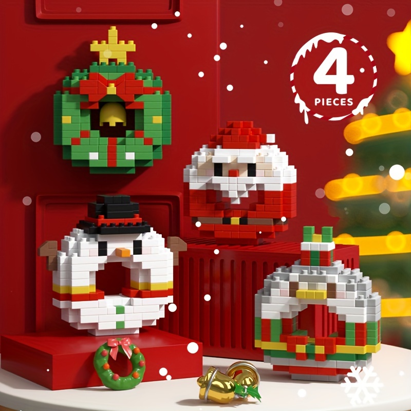 MOC Christmas Building Blocks Set Santa Claus Snowman Bricks Kit