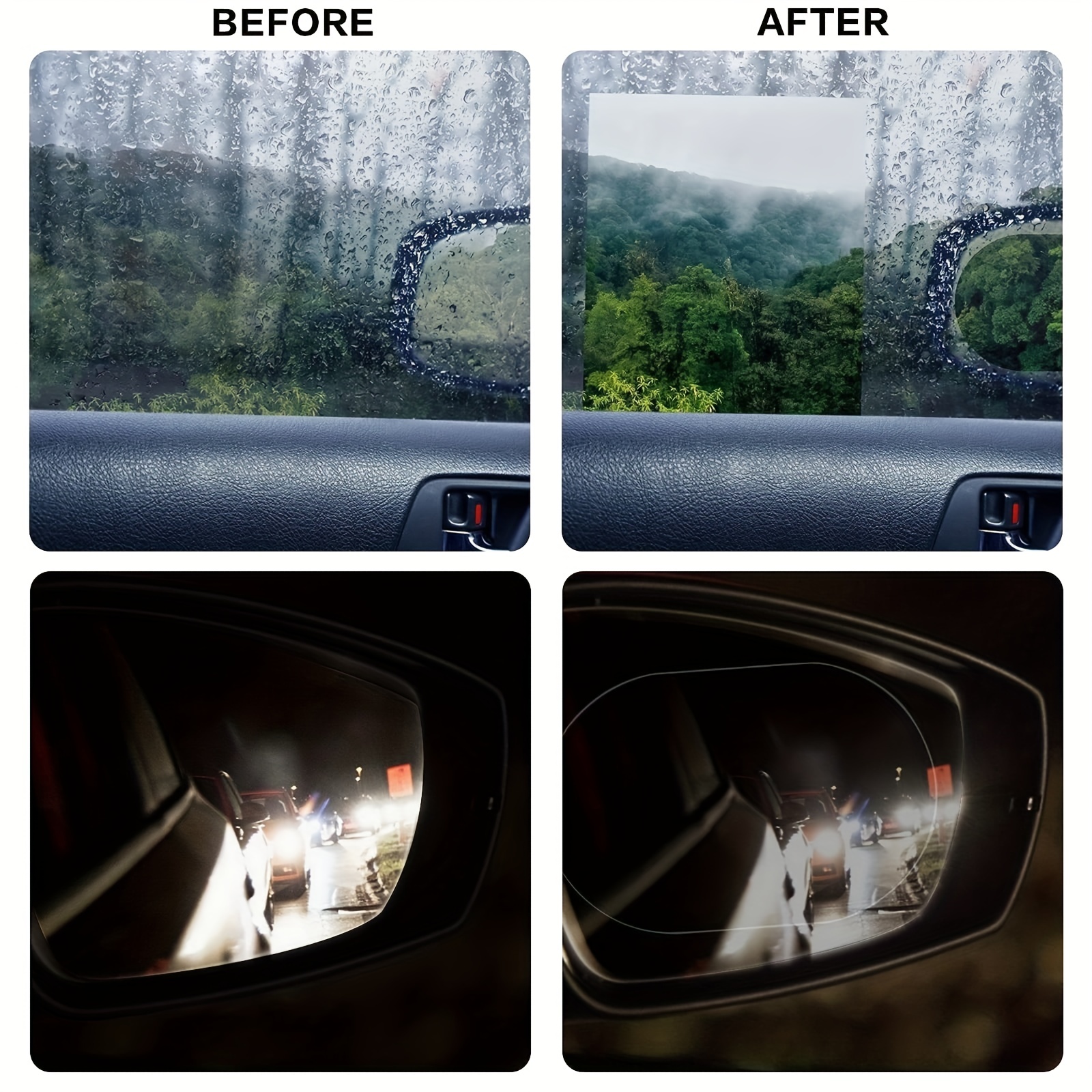 2 Stück Fledermaus Kohle faser Spiegel Blind Spot Spiegel Regenschutz Auto  Regen Augenbrauen spiegel, Spiegel Visier für die meisten Autos LKW und