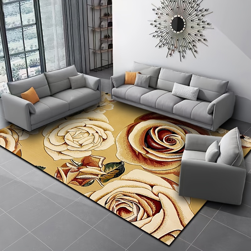  Alfombra de área de 2 x 3 para sala de estar, moderna abstracta  contemporánea, alfombra ondulada de arte contemporáneo junto al dormitorio,  comedor, cocina, clásica, envejecida, azul, amarillo, blanco, alfombra de