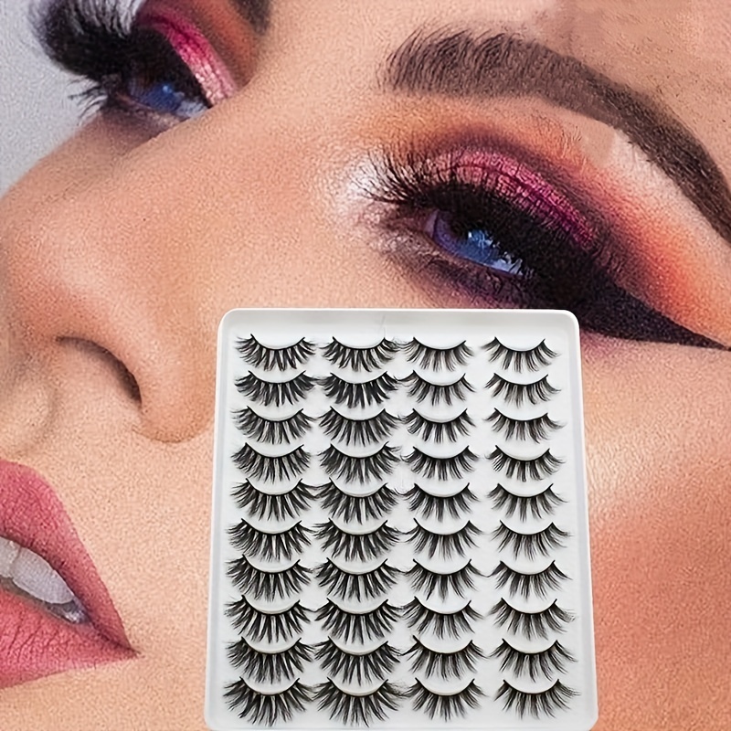 20 Pairs 3D Mink Lashes Layer Thick Crisscross Curly False Eyelashes