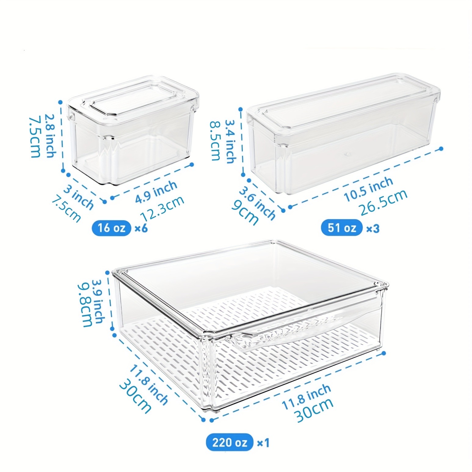 Fridge Organizers, Stackable Refrigerator Organizers With Lids, Bpa Free Fruit  Storage Containers, Suitable For Refrigerator Organization And Storage Of  Food, Beverage, Vegetables, Grains, Kitchen Supplies - Temu