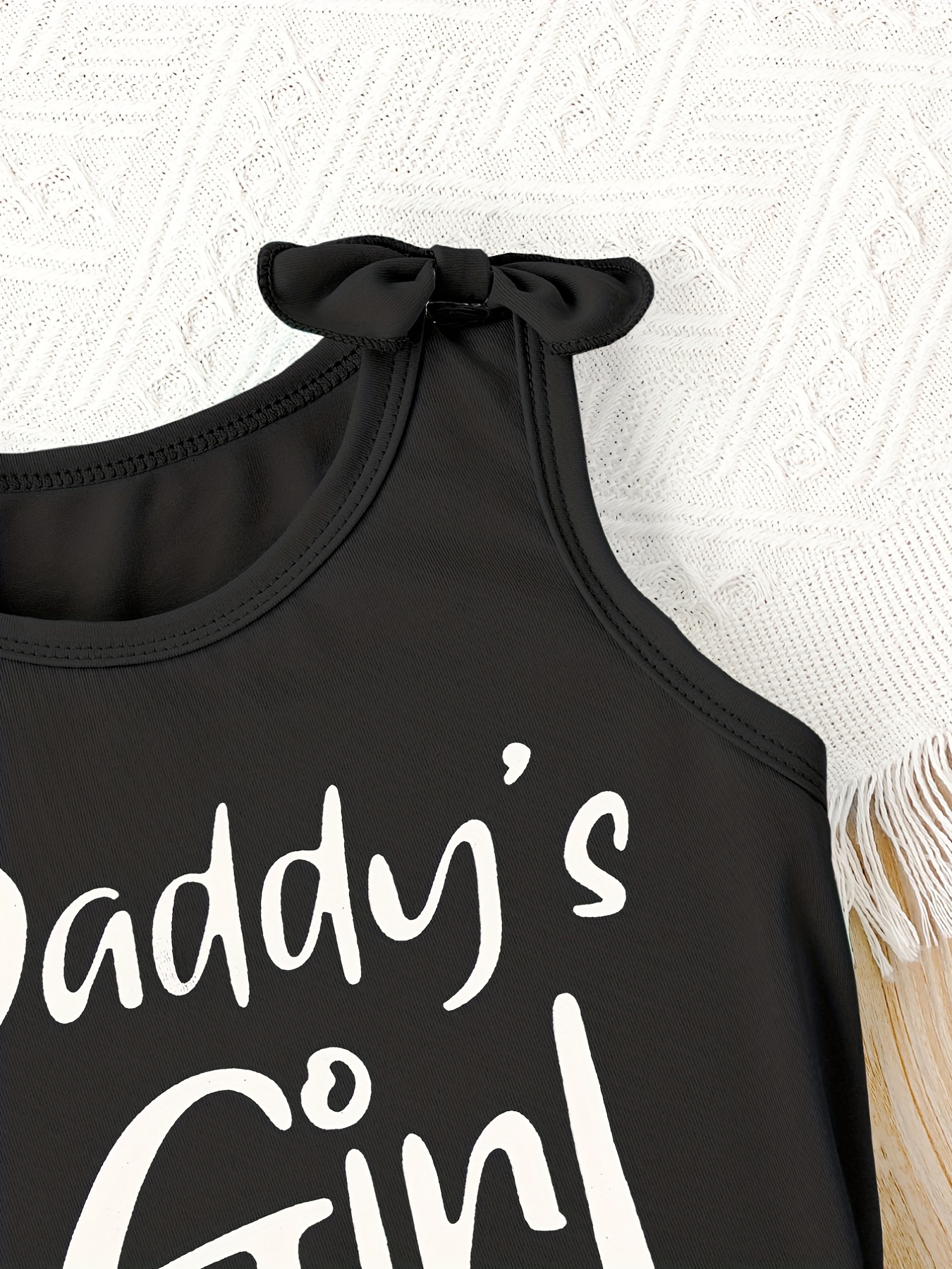 Summer Toddler Kids Baby Girls Clothes Sleeveless Daddy's Girl Letter Print