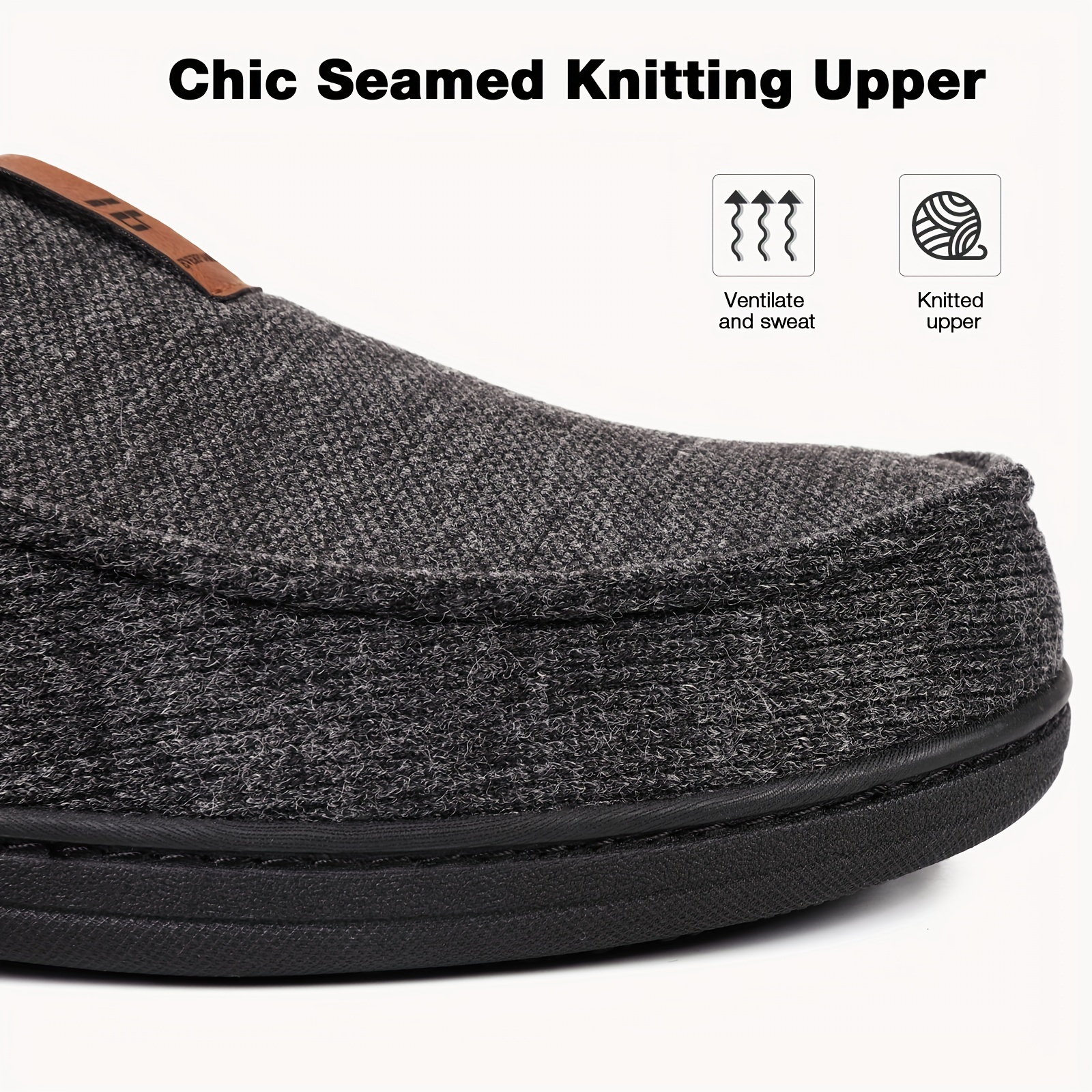 Men's Knitted Mules Lightweight Slip-On Casual Shoes