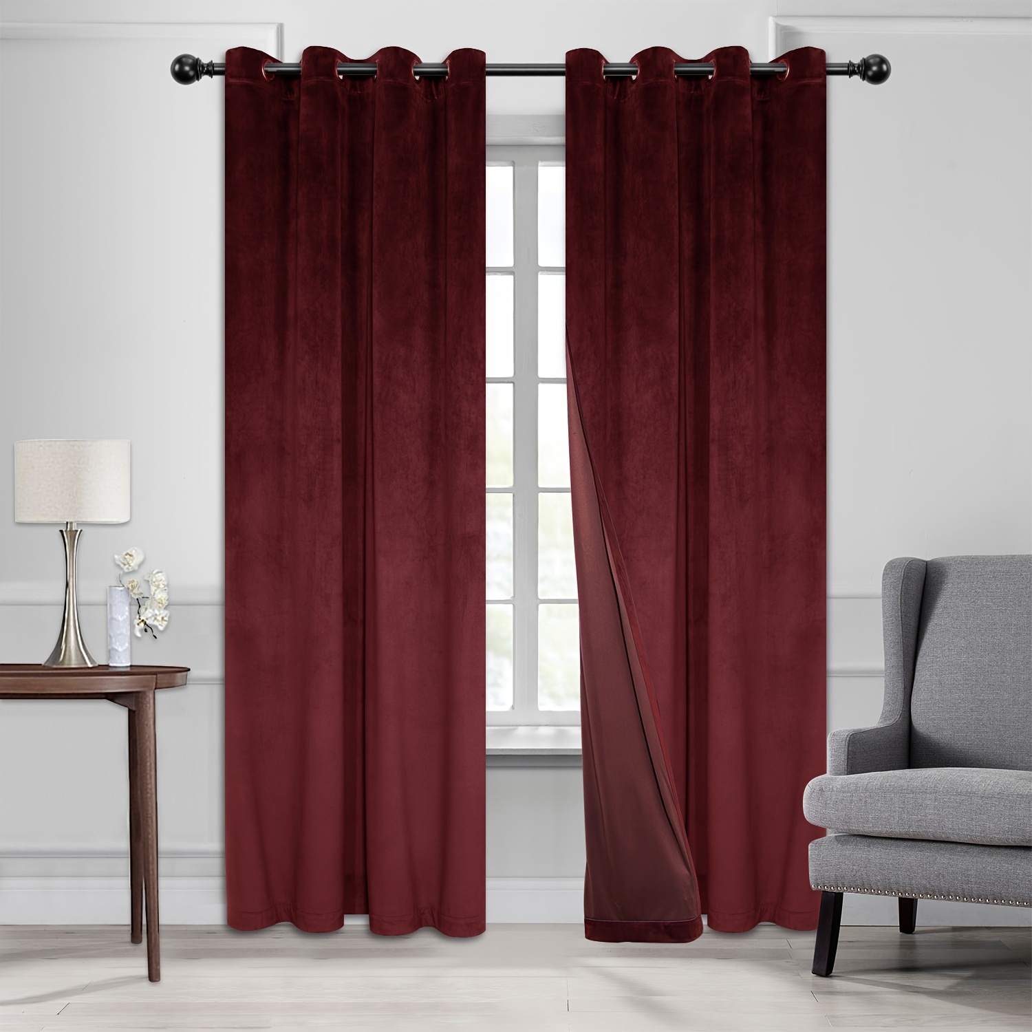 Velvet Blackout Grommet Curtain Living Room Bedroom - Temu United Kingdom