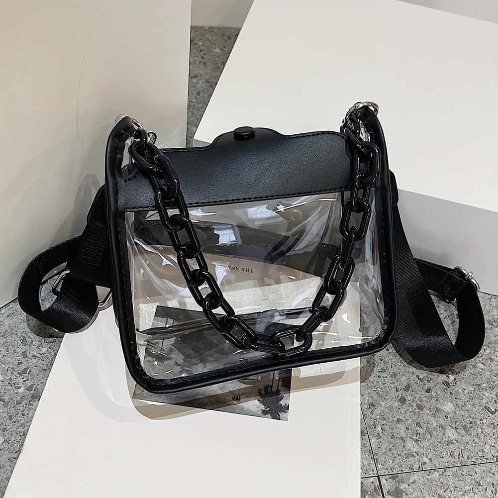 Mini Doorzichtige Crossbodytas Modieuze PVC schoudertas Temu