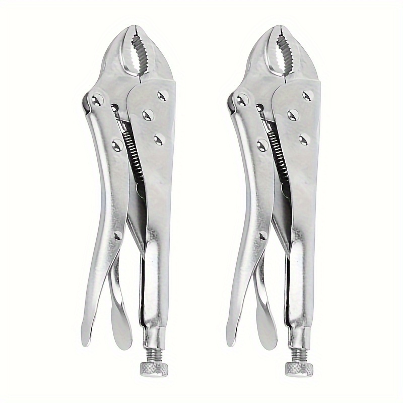 TEMU 2pcs Locking Pliers, C-clamp , Woodworking Clamp Hand Clamp, Fixed Pipe Wrench, Round Nose Locking Pliers, Vise, Curved Pliers, Locking Pliers,
