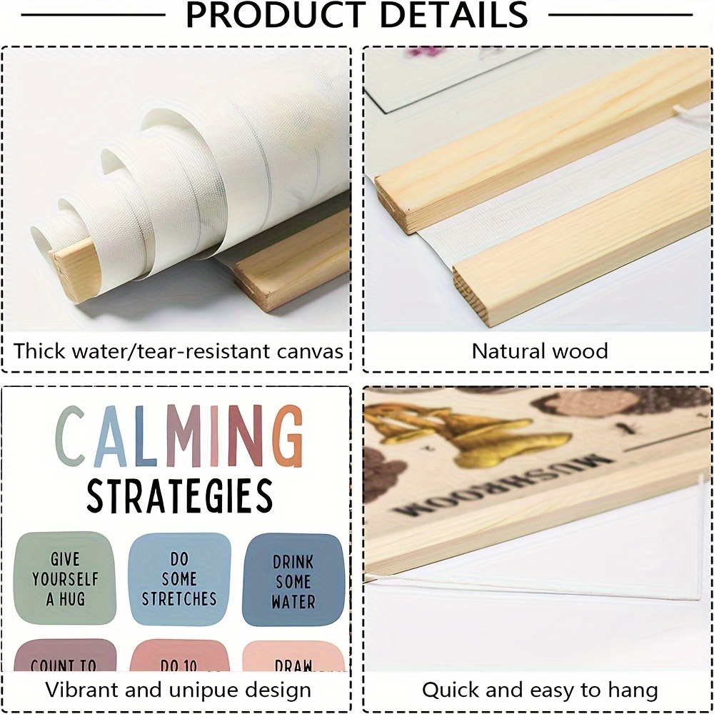 Wooden Frame Calming Corner Strategies Poster Chart Therapy - Temu Canada