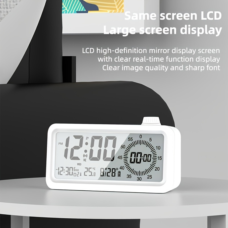 1pc Horloge Murale Et Alarme Numérique LCD Multifonctionnelle De