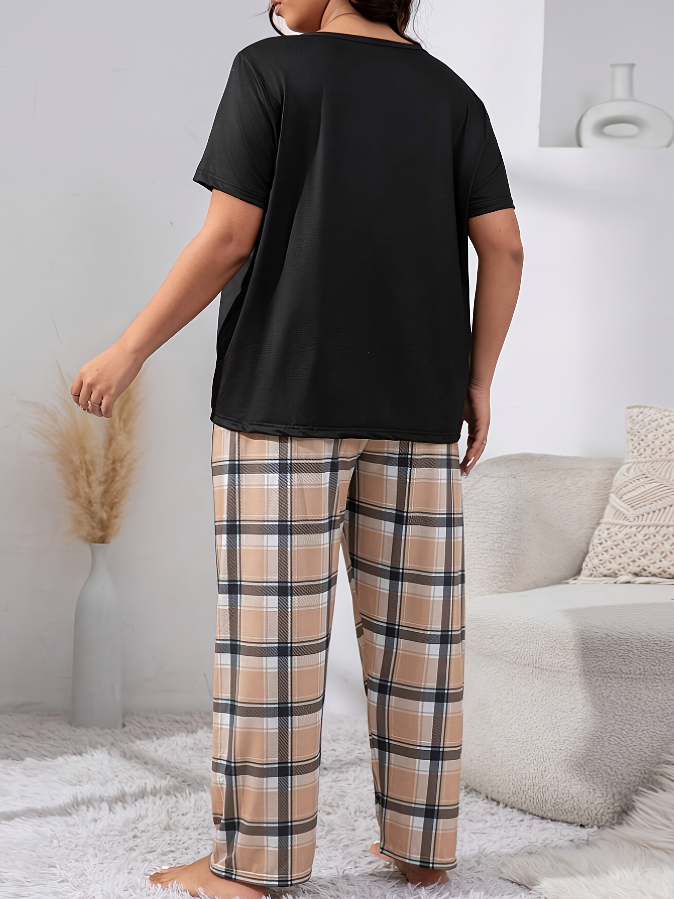 Plus Size Valentine's Day Casual Pajamas Set Women's Plus - Temu Canada