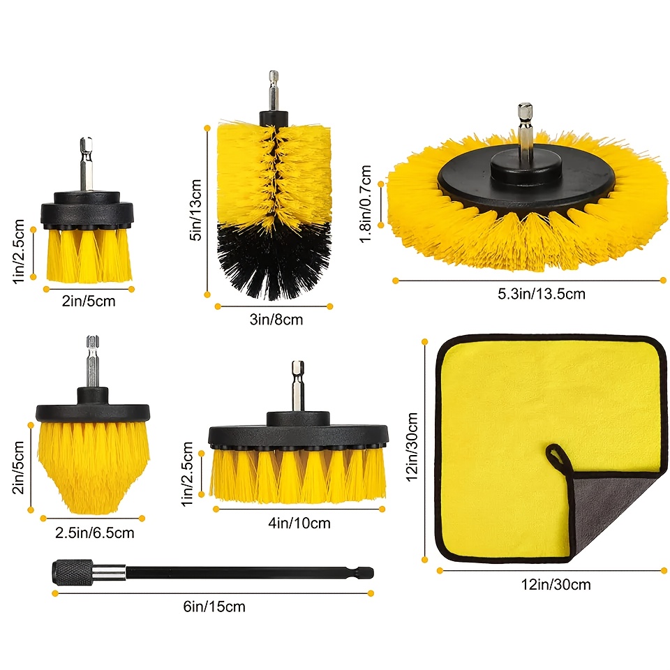 3pcs Drill Brush Attachment Set, Power Scrubber Brush With Drill Scrub  Brush For Cleaning Showers, Tubs, Bathroom, Tile, Grout, Carpet