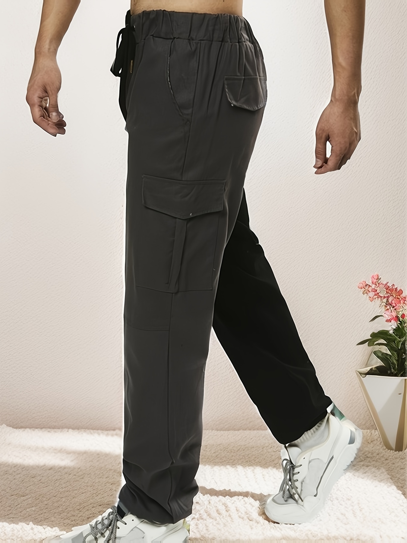 One Size Smaller Men's Cargo Jogger Pants Casual Color Block - Temu