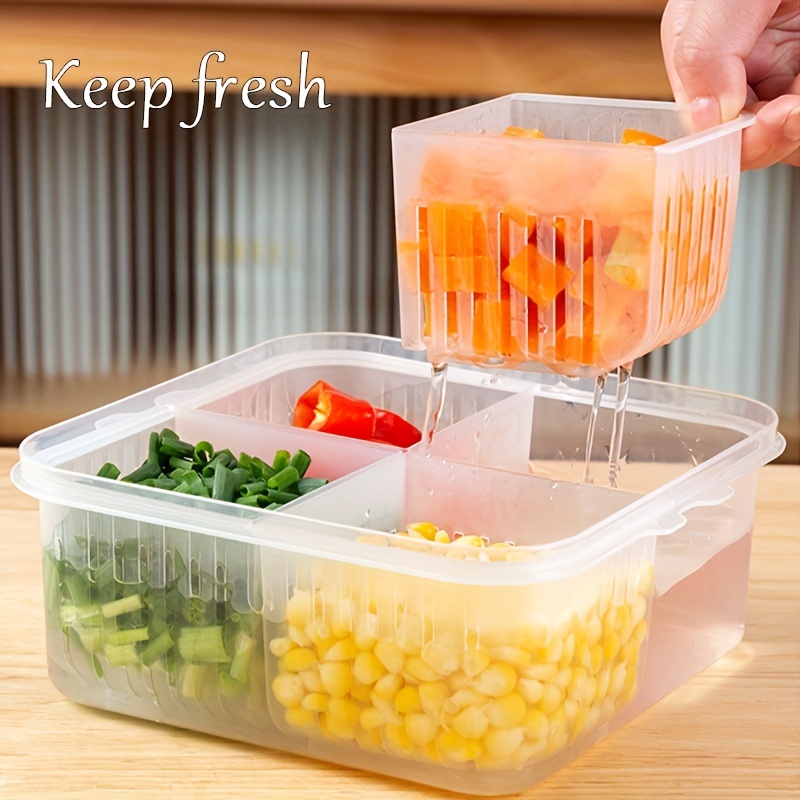 Refrigerator Food Transparent Storage Box with Password Lock