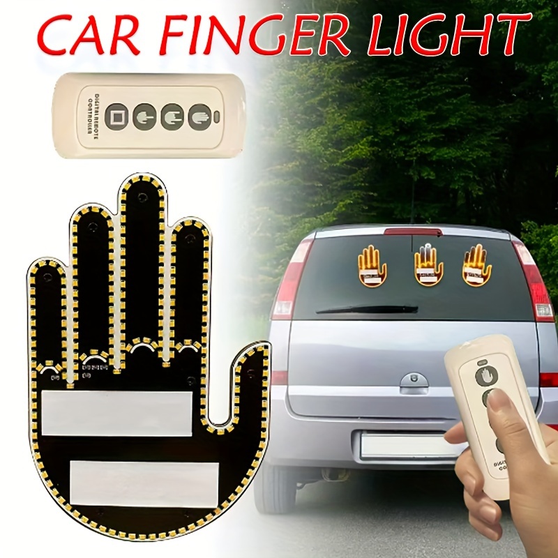 Lumière LED de voiture au doigt du milieu avec télécommande