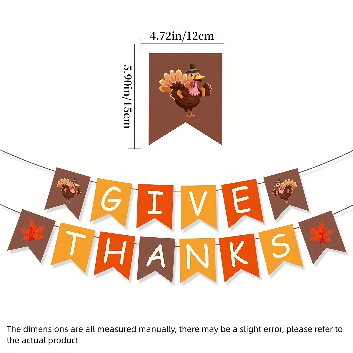 Briarwood Lane Thankful Fall Burlap String Banner Thanksgiving Le