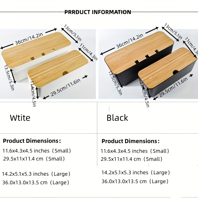 Caja para cubrir cables con tapa de madera