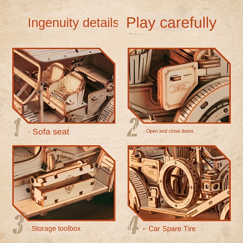 Tree D Puzzle Kit de construction de modèle de voiture Vintage – Idée de  puzzle 3D de