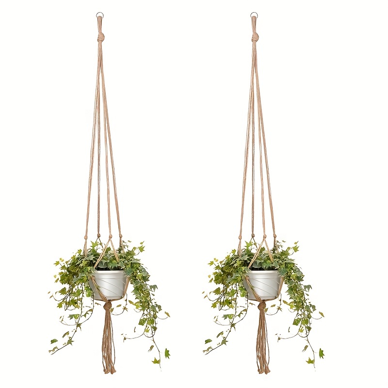 Retro Hanging Basket Manual Flower Pot Mesh Bag Woven Home Decoration