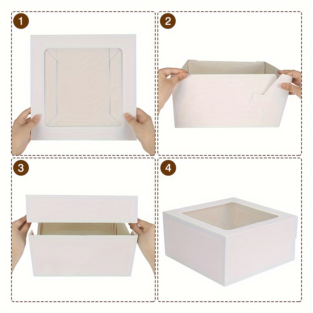 30 Piezas Cajas Pasteles Blancas Caja Pan Blanca Ventanas - Temu