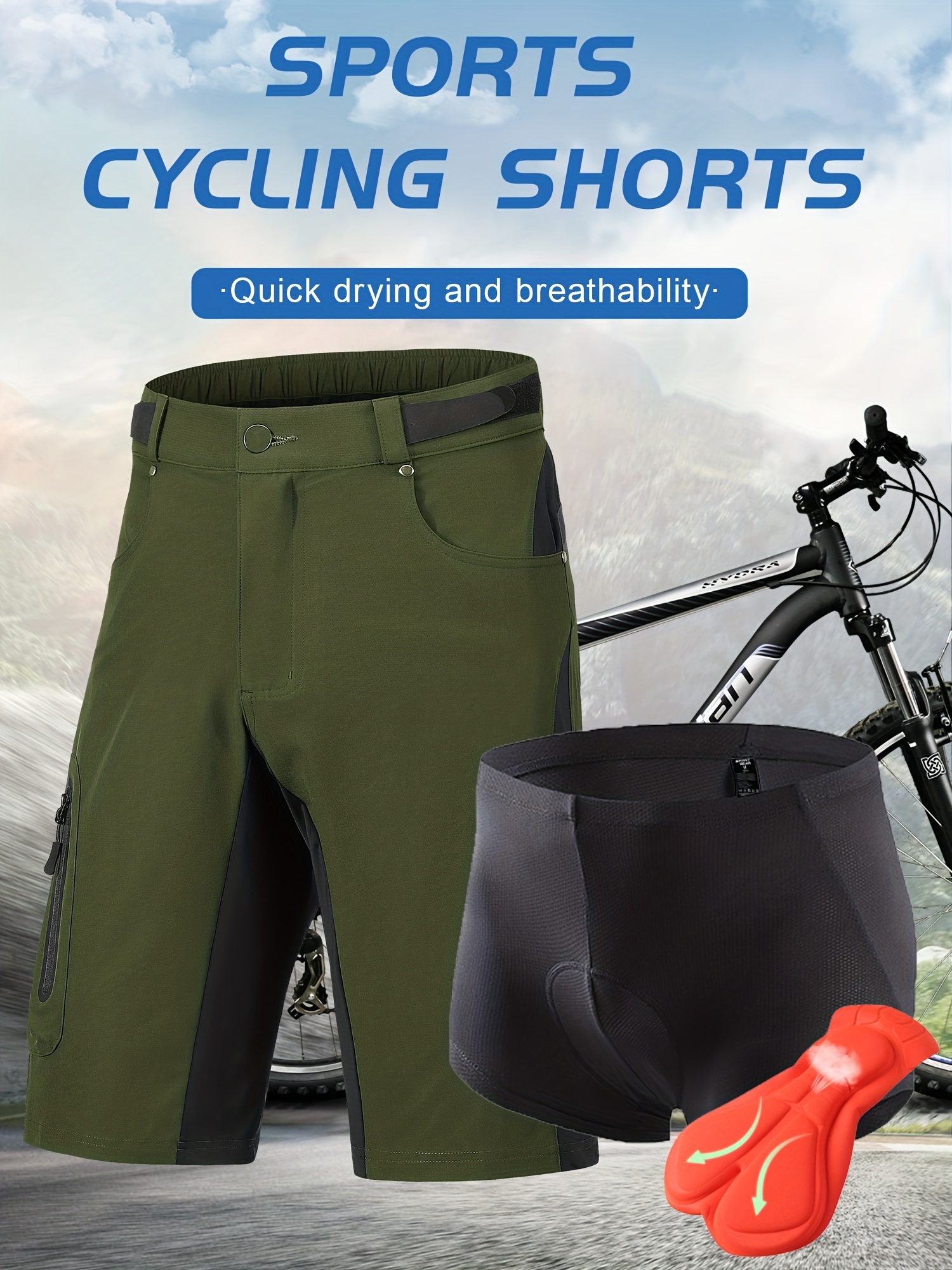 Upgrade Cycling Gear: Men's Stretch Shorts Pockets 4d - Temu