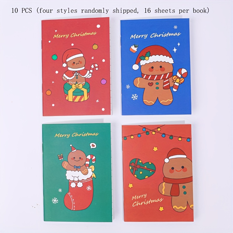 10-teiliges Taschennotizbuch Mit Weihnachtsmotiv