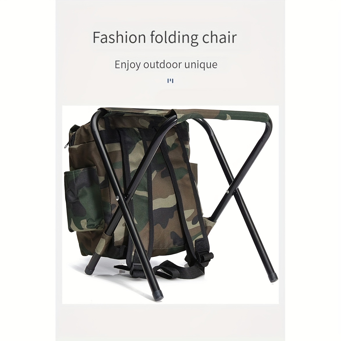 1pc Casual Portable Mountaineering Backpacking Chair Foldable Fishing Stool  Camouflage Seat Bag Outdoor Fishing Camping Hiking Gift For Men Women  Halloween Gifts, Today's Best Daily Deals