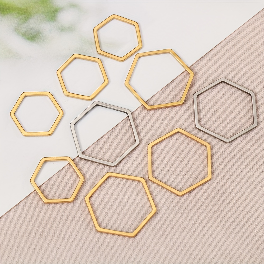 Hexagon Brass Charm, Resin Charms for Jewelry Making, Connector Charms for  Bracelet 