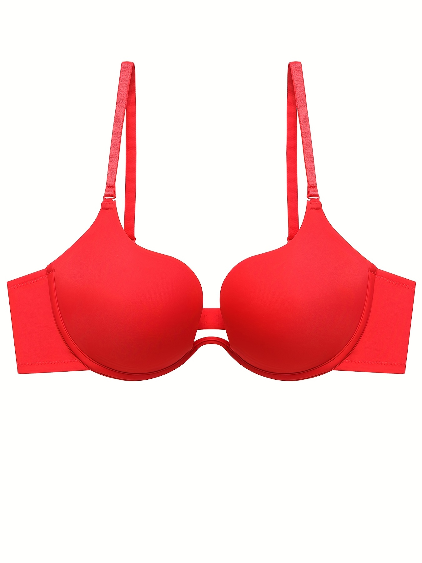 POTETI Red Bras for Women Full Cup Everyday Cozy No Underwire T shirt Bed  Unpadded Beauty Back Brassiere,44-100BC 
