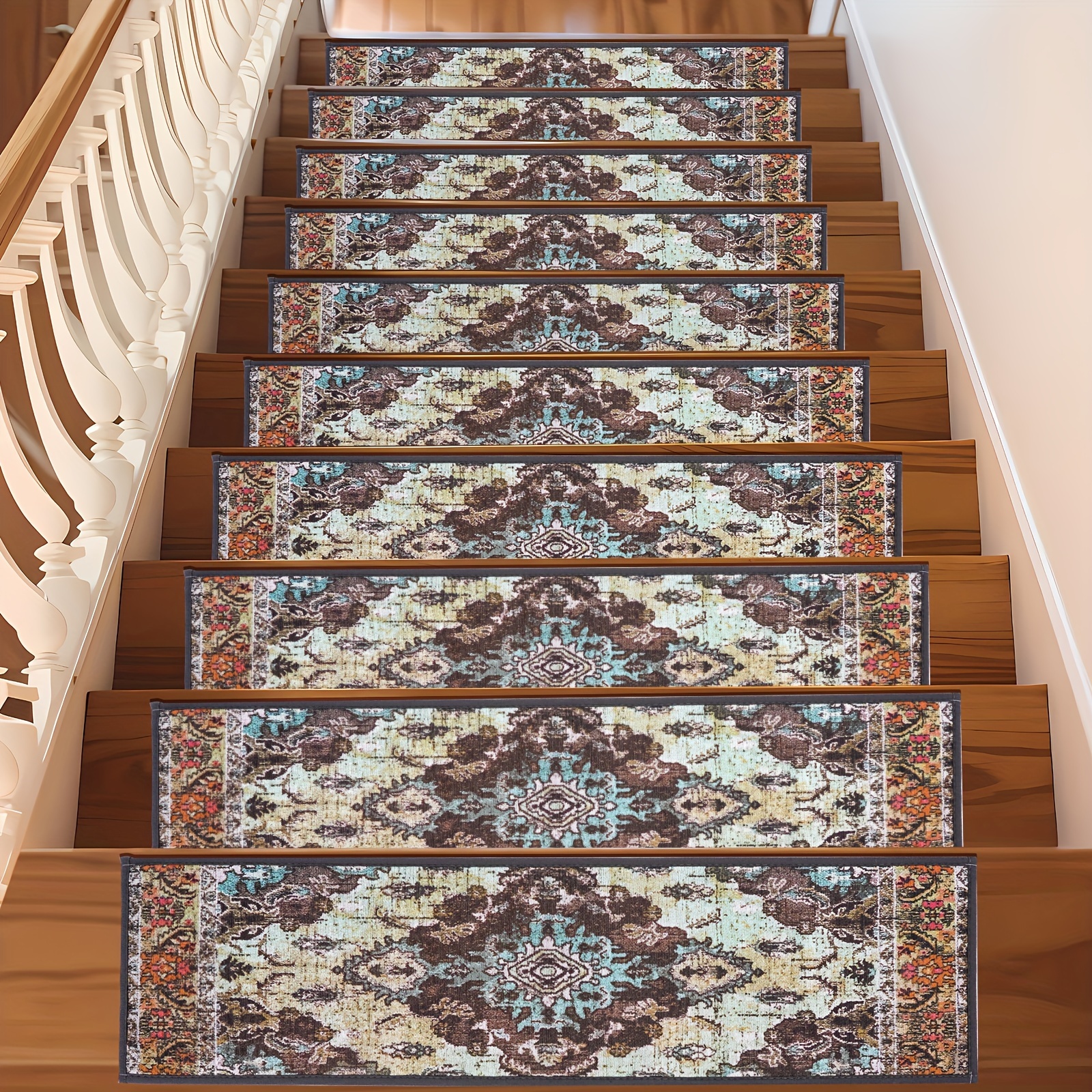 76cm weiche Treppe Stufenmatte Vielfalt Muster Selbstklebend Anti-Rutsch  Wasseraufnahme Treppe Teppich Matte Protektor Teppich