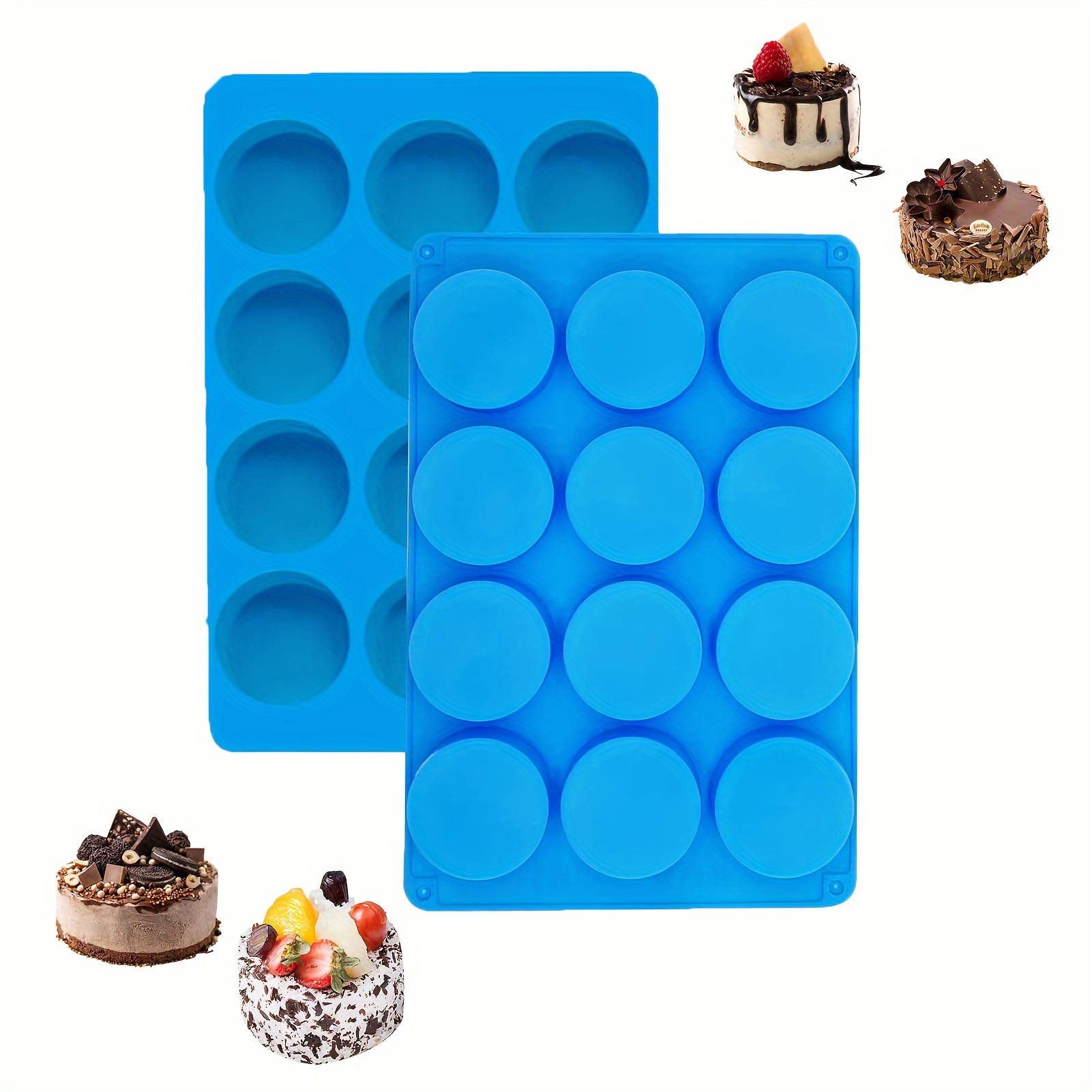 3Pcs Silicone Mold for Oreo Cookie Chocolate, 12-Cavity Round Cylinder  Chocolate Cover Molds for Candy, Silicone Baking Molds for Mini Cakes, Jelly