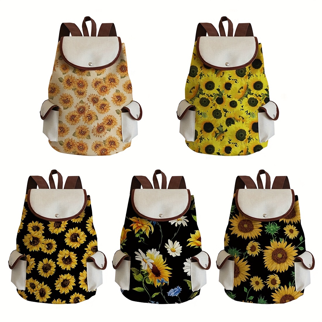 Sunflower Drawstring Large Capacity Backpack