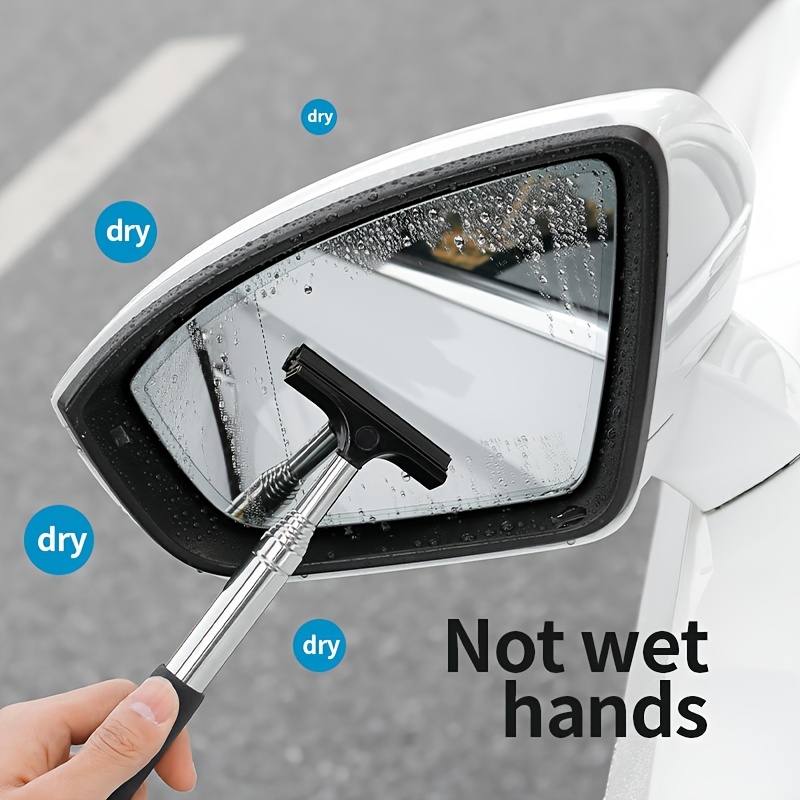 Wiper Blades, Car Rearview Mirror Retractable Wiper Portable Auto Mirror  Mist Remover Rainy Cleaning Tool