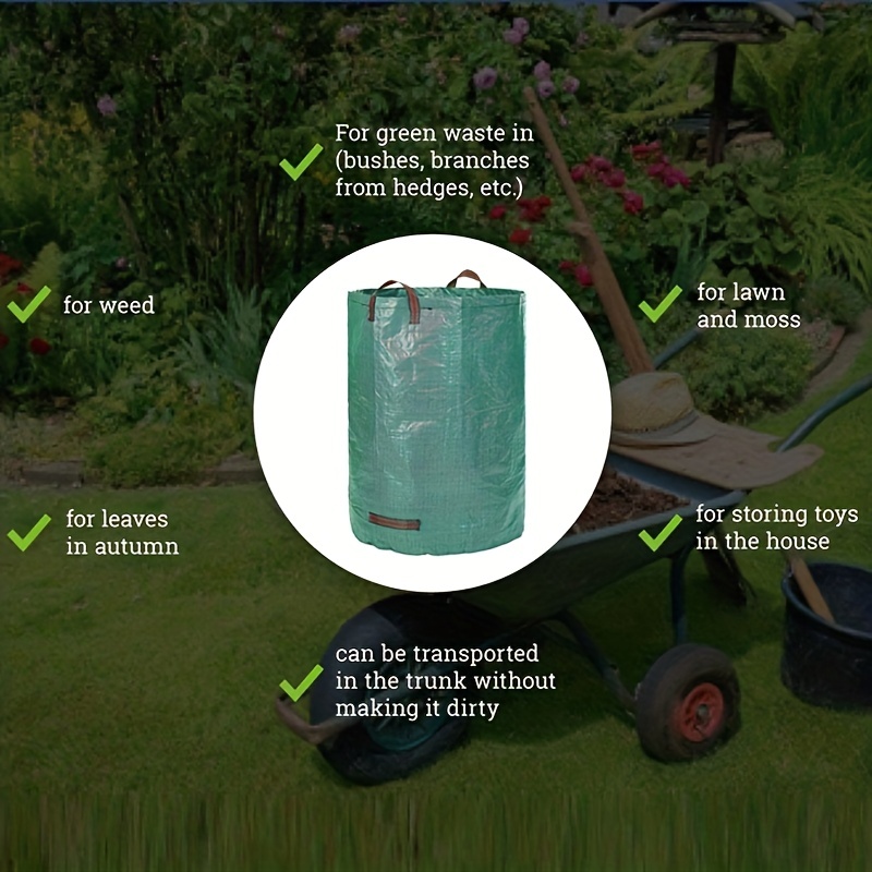6-Pack 72 Gallons Reusable Garden Waste Bags with 4 Handles ,Lawn Pool Garden Heavy Duty Waste Bag for Loading Leaf,Trash ,Yard Waste Bags (h30 inch x