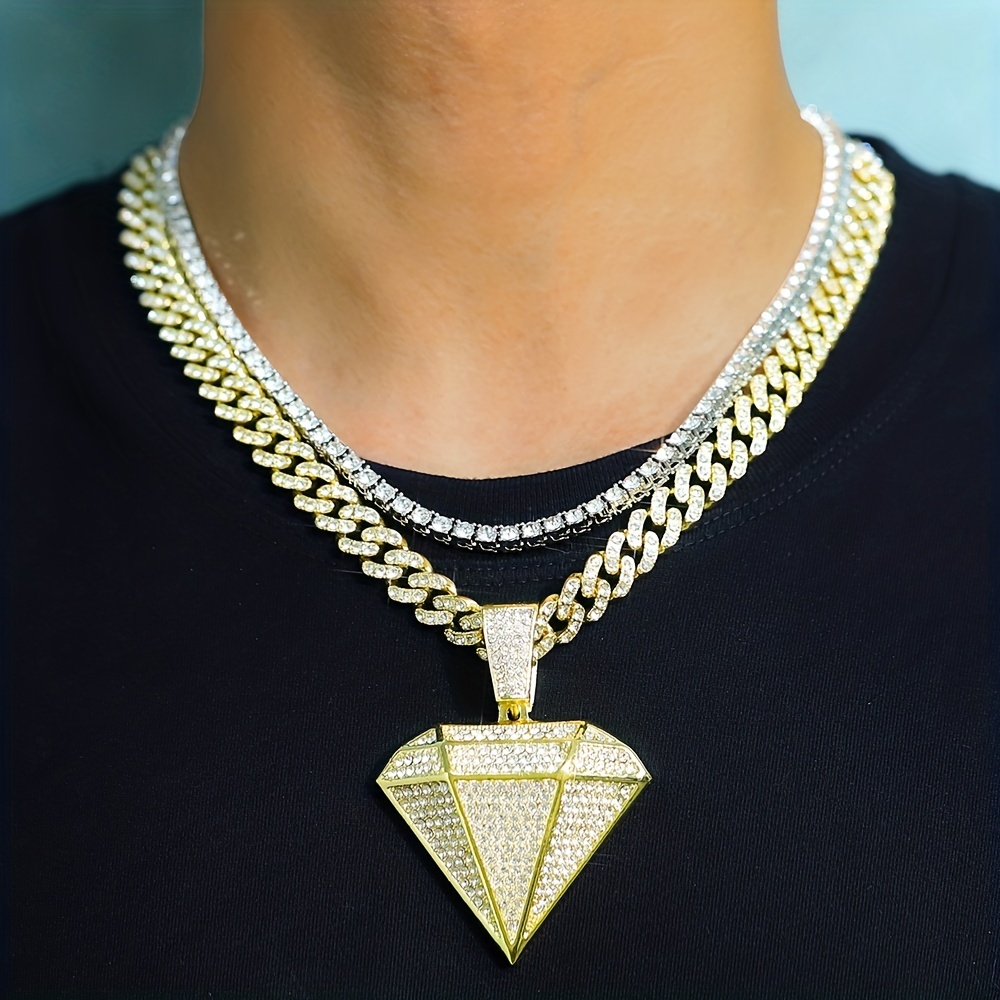 Big Rhinestone Chain Necklace Women