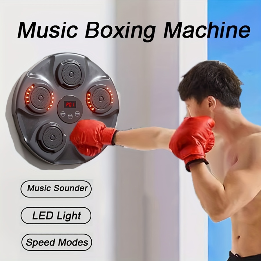 Máquina de boxeo electrónica, máquina de boxeo musical, máquina de boxeo  montada en la pared interior con guante de boxeo para niños y adultos