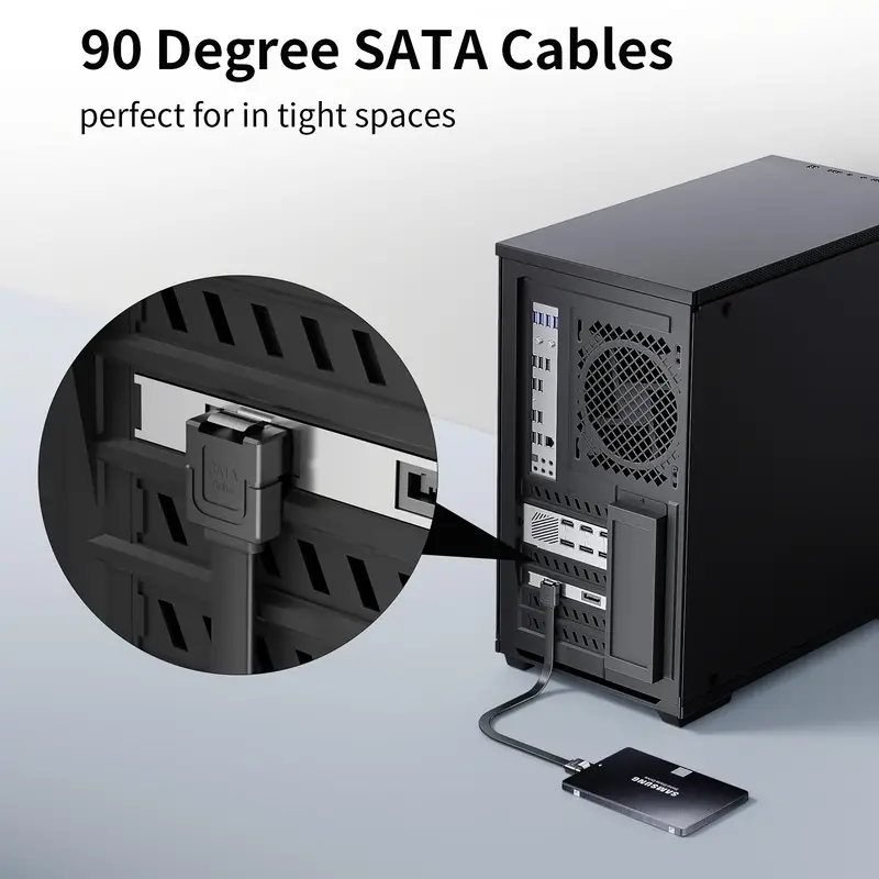 6.0 Gbps Sata Iii Cable 90 degree Right Angle Sata Cable - Temu