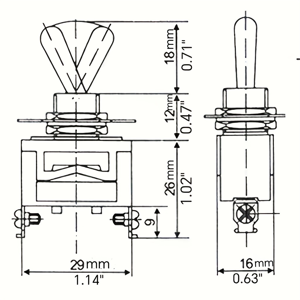 1pc E-ten1021 Interrupteur À Bascule En Laiton 2 Broches Interrupteur  Modifié Pour L'automobile, Service À La Clientèle 24h/24 Et 7j/7