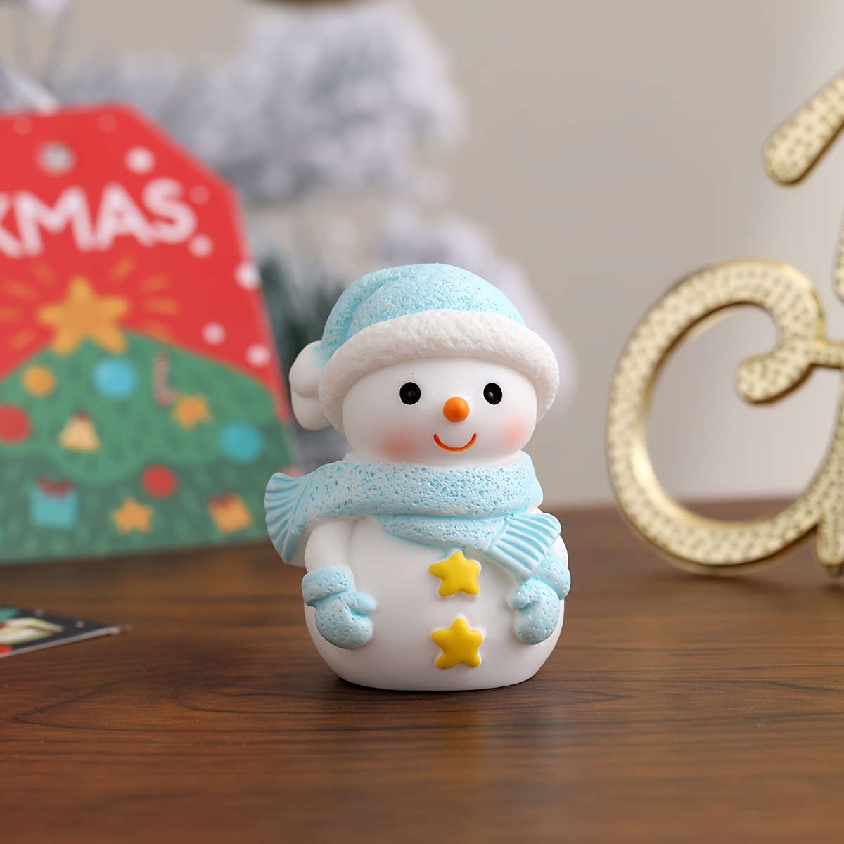 Winter Scarf Snowman Resin Mini Christmas Ornaments - Temu