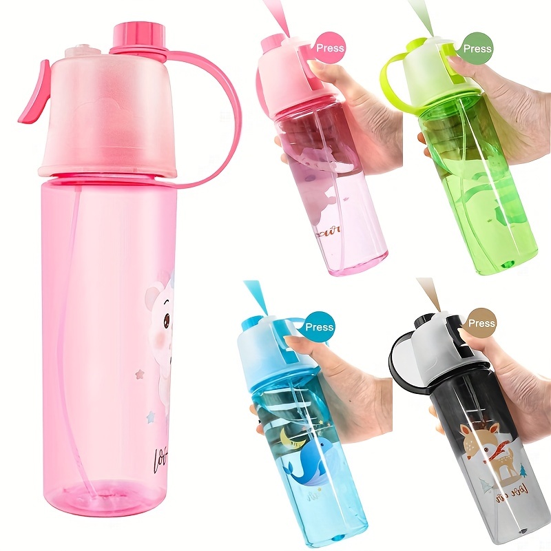 Botella de agua para niños, botellas de agua de acero inoxidable aisladas  con tapa con popote para niños y niñas, a prueba de fugas, sin BPA (12