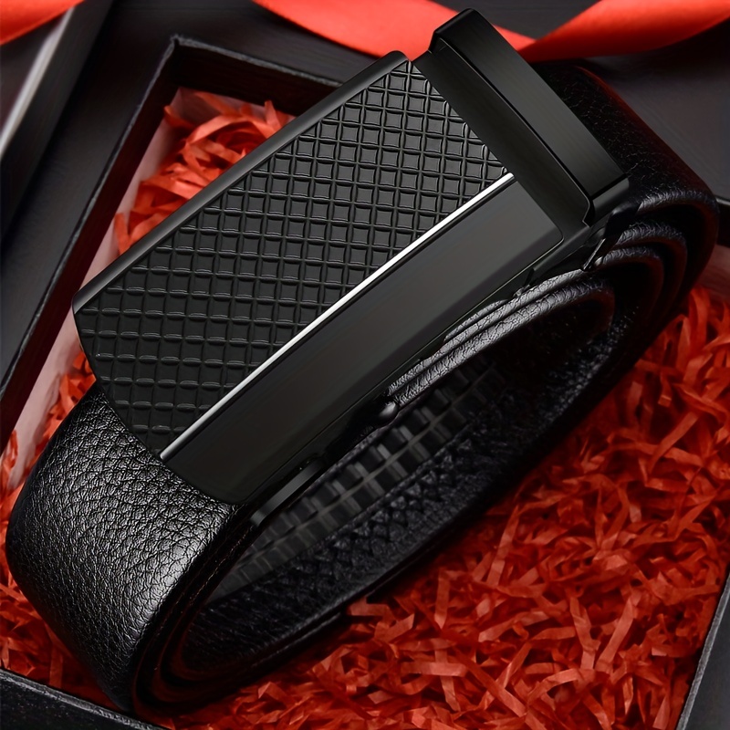 Mens Fashion Pu Automatic Buckle Belt For Wedding Daily Without