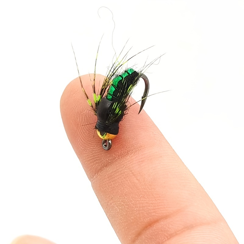 8pcs Artificial Green Wing Fly Fishing Lures: Catch Big Fish Like  Barracuda, Bass & Trout!