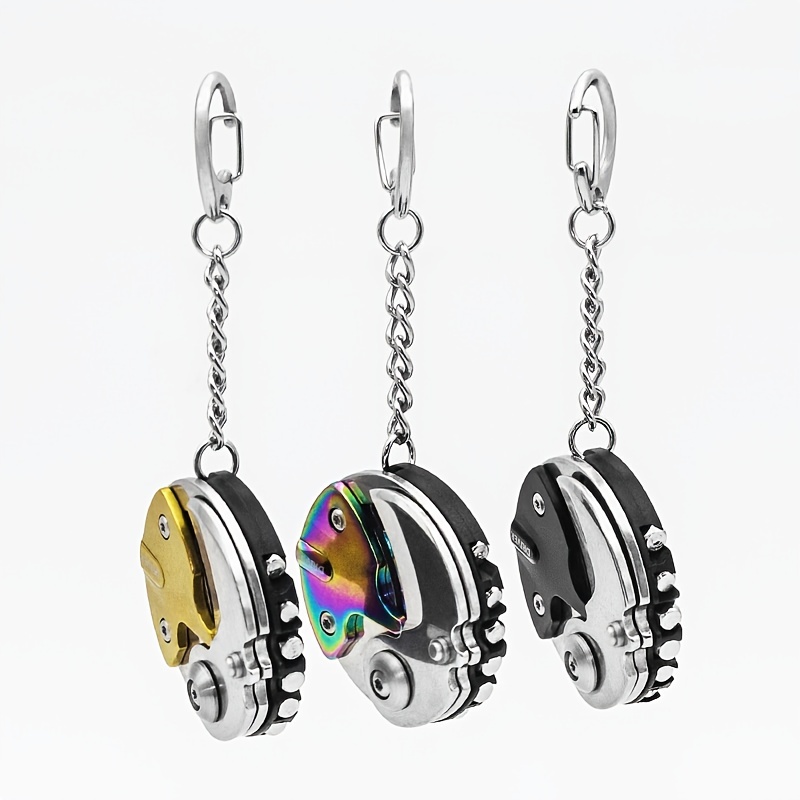 Men's Stainless Steel Keychain with Coin Holder