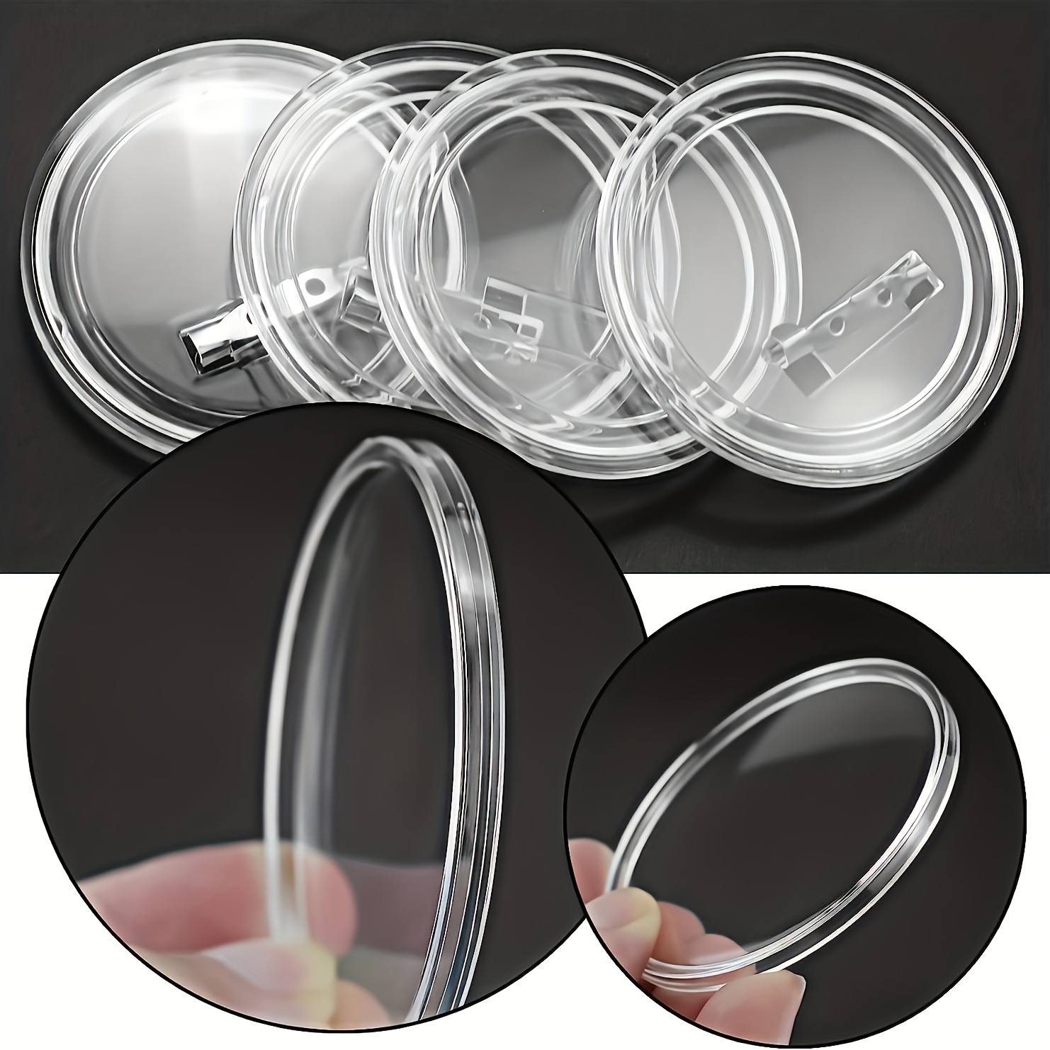 Acrylic Buttons Badges Transparent Pins DIY Crafts Set