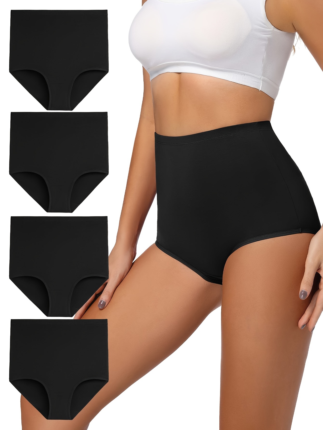 Plus Size Simple Panties Set Women's Plus Solid Seamless - Temu Canada