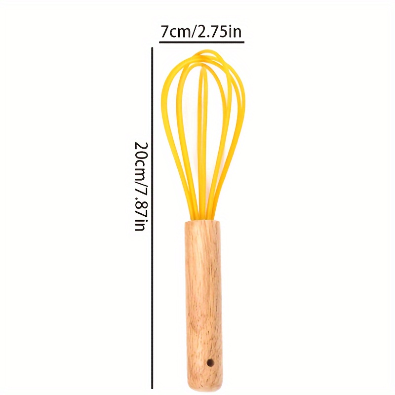 1Pc Random Color Silicone Egg Whisk, Cream Whisk, Stirring Baking Tools,  Egg Stick Manual Mixer, With Wooden Non-Slip Handle, Non-Slip, Easy To  Clean, Manual Whisk, Egg Beater For Kitchen, Suitable For Cream