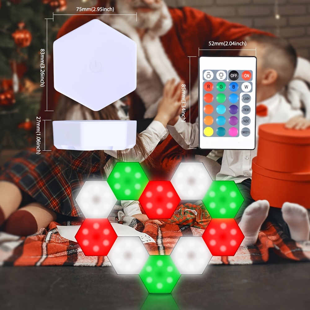 Hexagon Unique Multi-Color LED Touch Light, 4 Color-Changing Modes, DIY  Installation with Mounting Hardware (3-Pack)